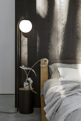 Lampa podłogowa BOTANICA DECO XL czarna, jasny dąb, 147 cm