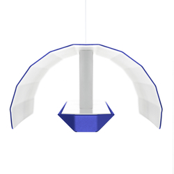 APOLIN 65 cm linear pendant lamp, cobalt white