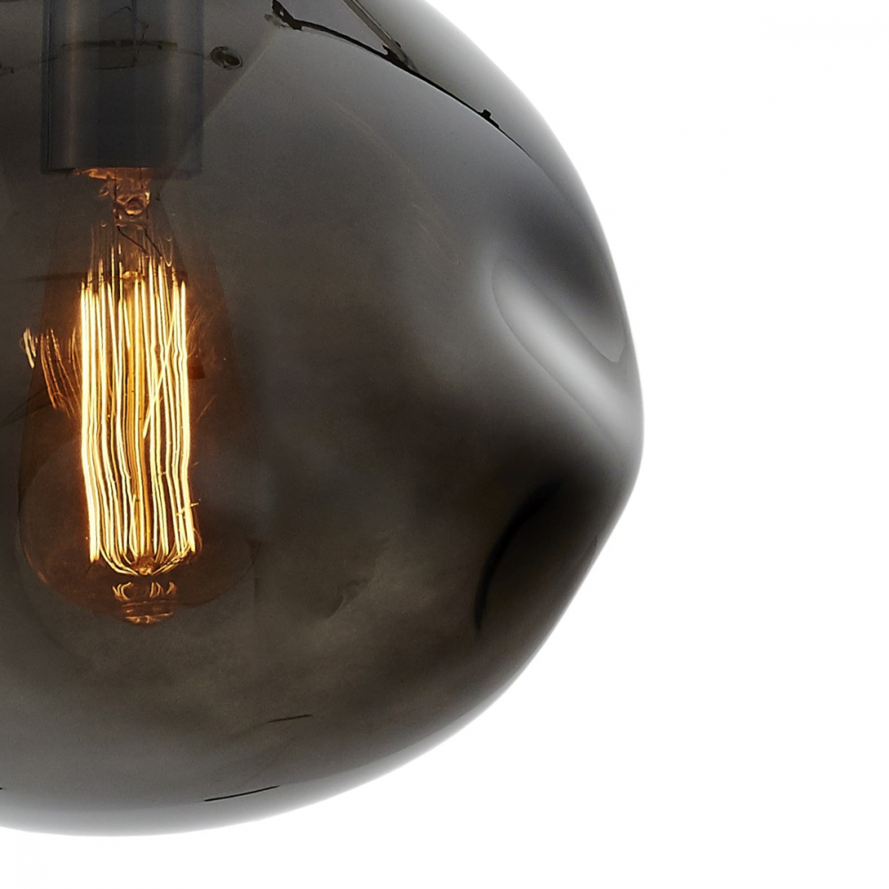 AVIA BLACK 3 smoky three-point pendant lamp