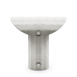 Lampa stołowa APOLIN z perforowanym daszkiem, 30 cm, szczotkowana stal