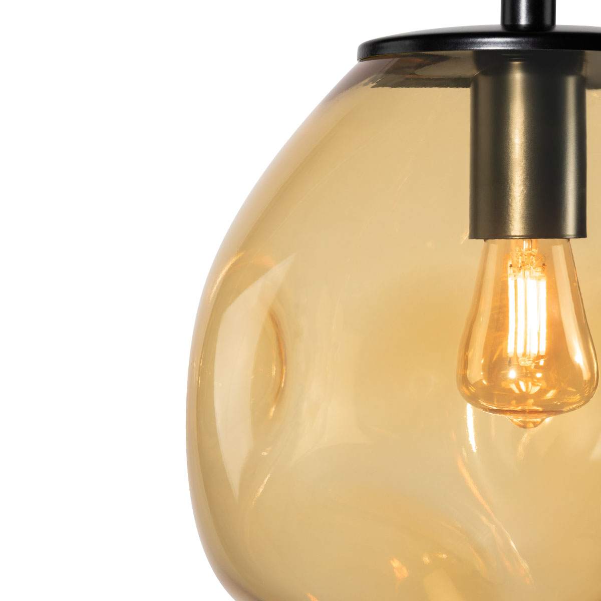 AVIA BLACK S pendant lamp amber 25 cm