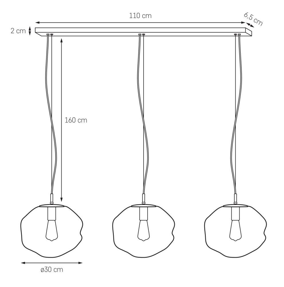 AVIA LISTWA 3 KASPA pendant lamp transparent, Kaspa