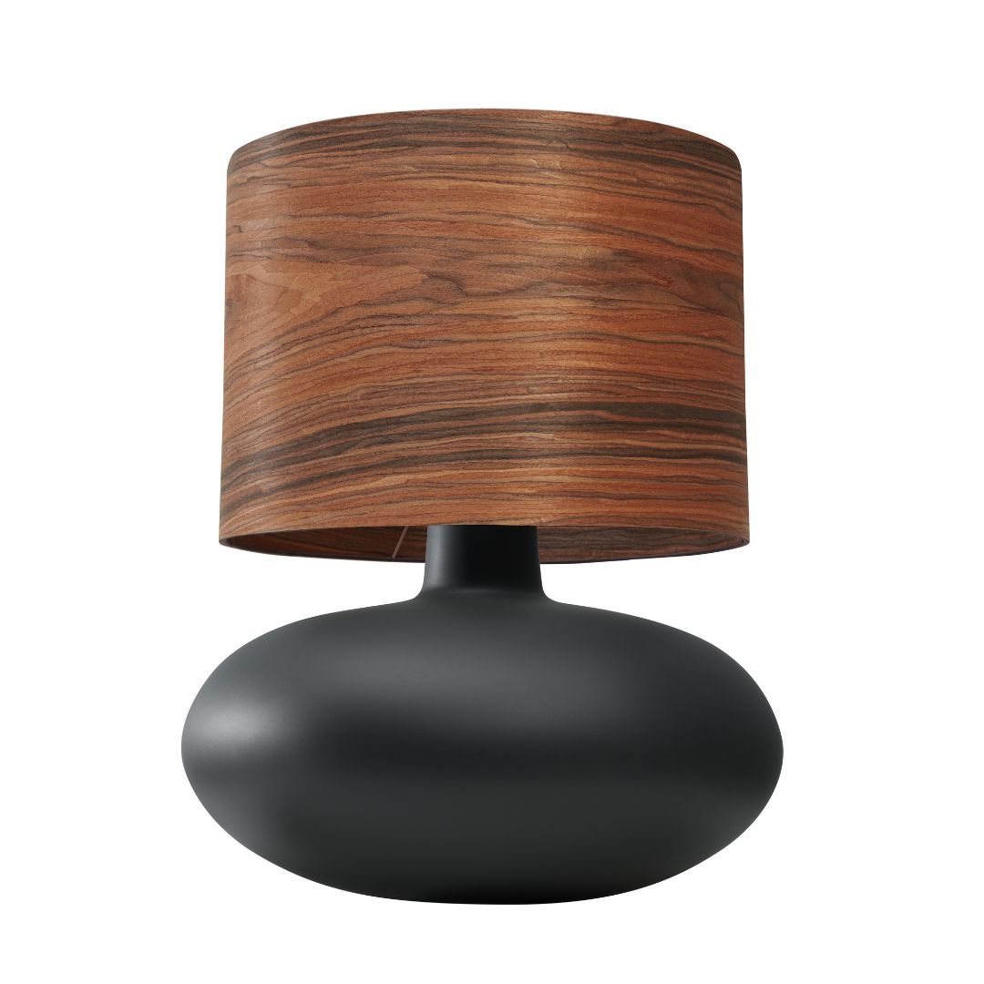 SAWA WOOD veneer table lamp, walnut