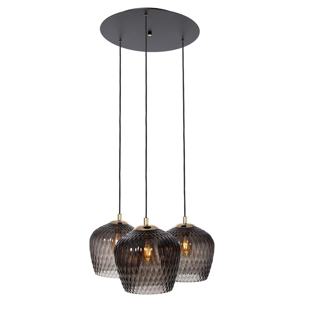 VENUS 3 three-point pendant lamp in graphite, on a plafond