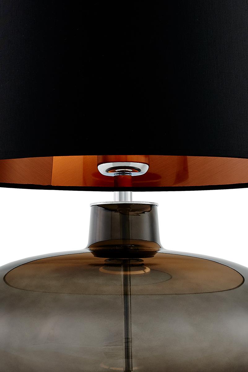 Lampa stołowa SAWA czarna z miedzią, przydymiona podstawa