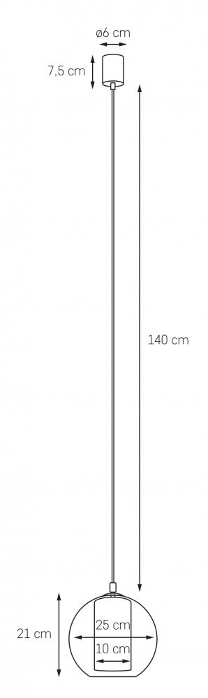 Lampa wisząca MERIDA S szara, 25 cm