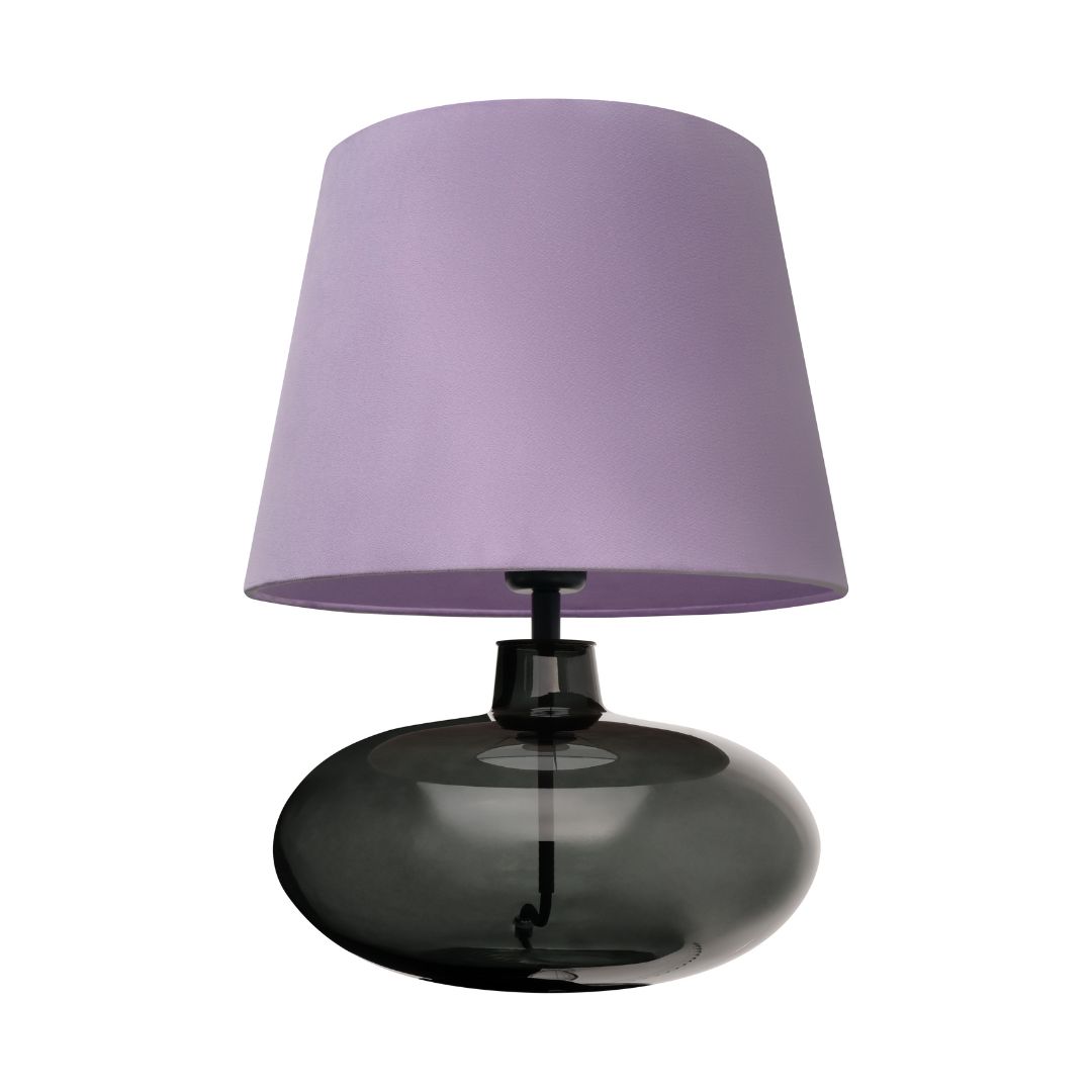 Lampa stołowa SAWA VELVET fiołkowa, przydymiona podstawa
