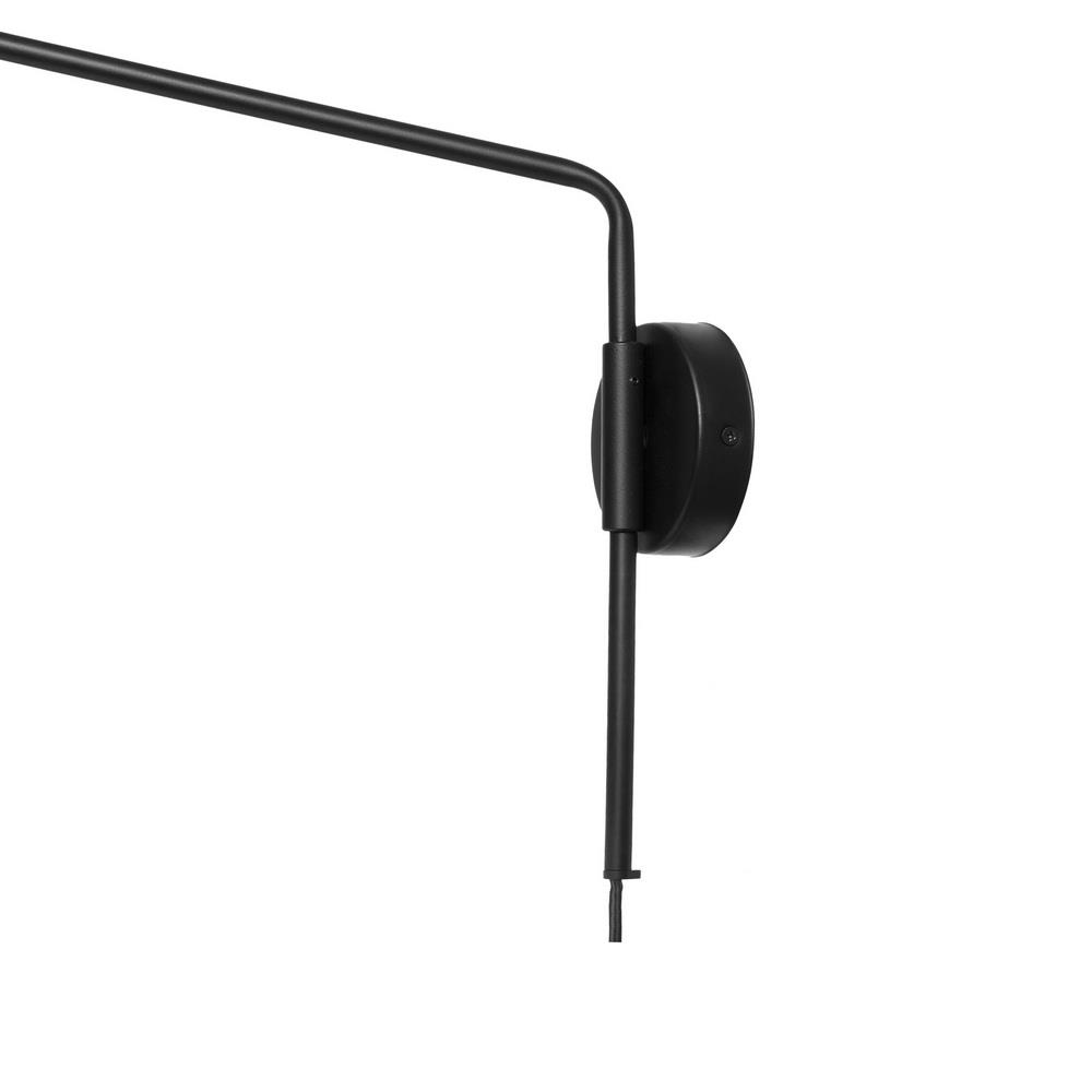 GASPAR wall lamp black, on a cantilever, with an on/off switch