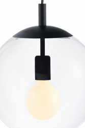 Pendant lamp ALUR S black, transparent shade, 25 cm