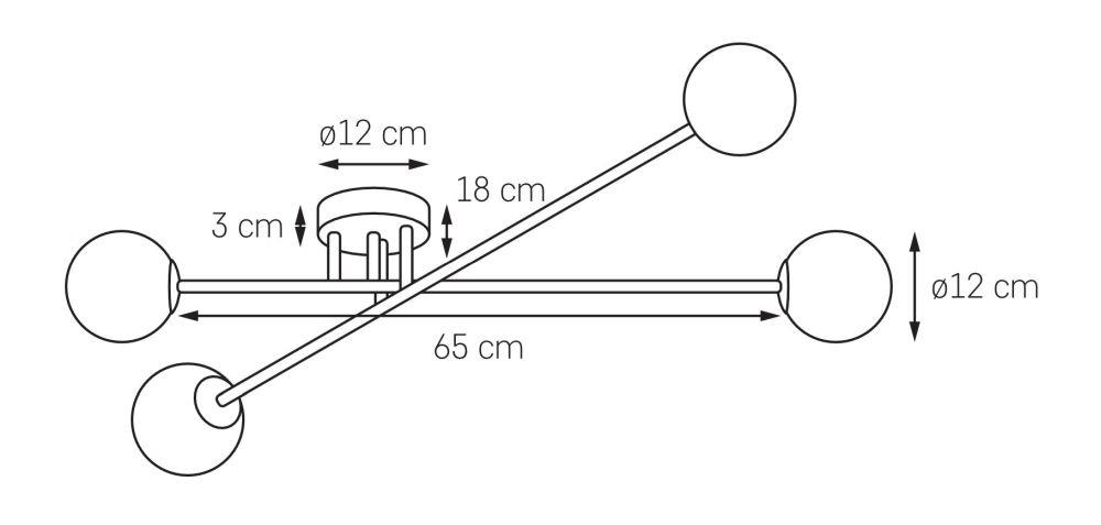 Lampa sufitowa ASTRA 4 złota