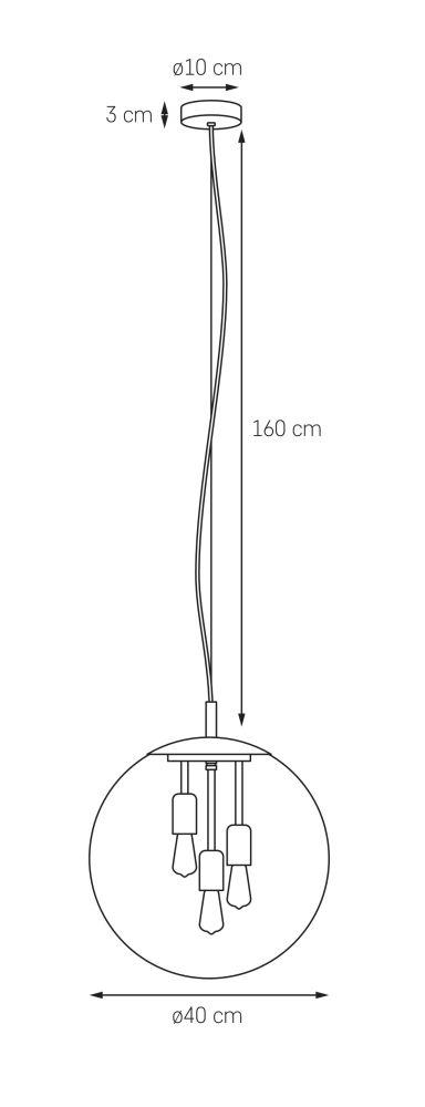 Lampa wisząca kula SURYA KASPA czarna, Kaspa