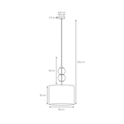Lampa wisząca ZOE M szampan, 40 cm
