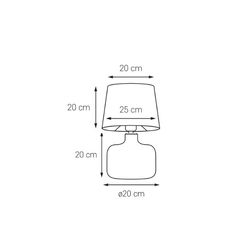 GAJA table lamp mustard, transparent base