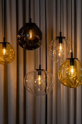 Lampa wisząca AVIA BLACK L transparentna, 40 cm