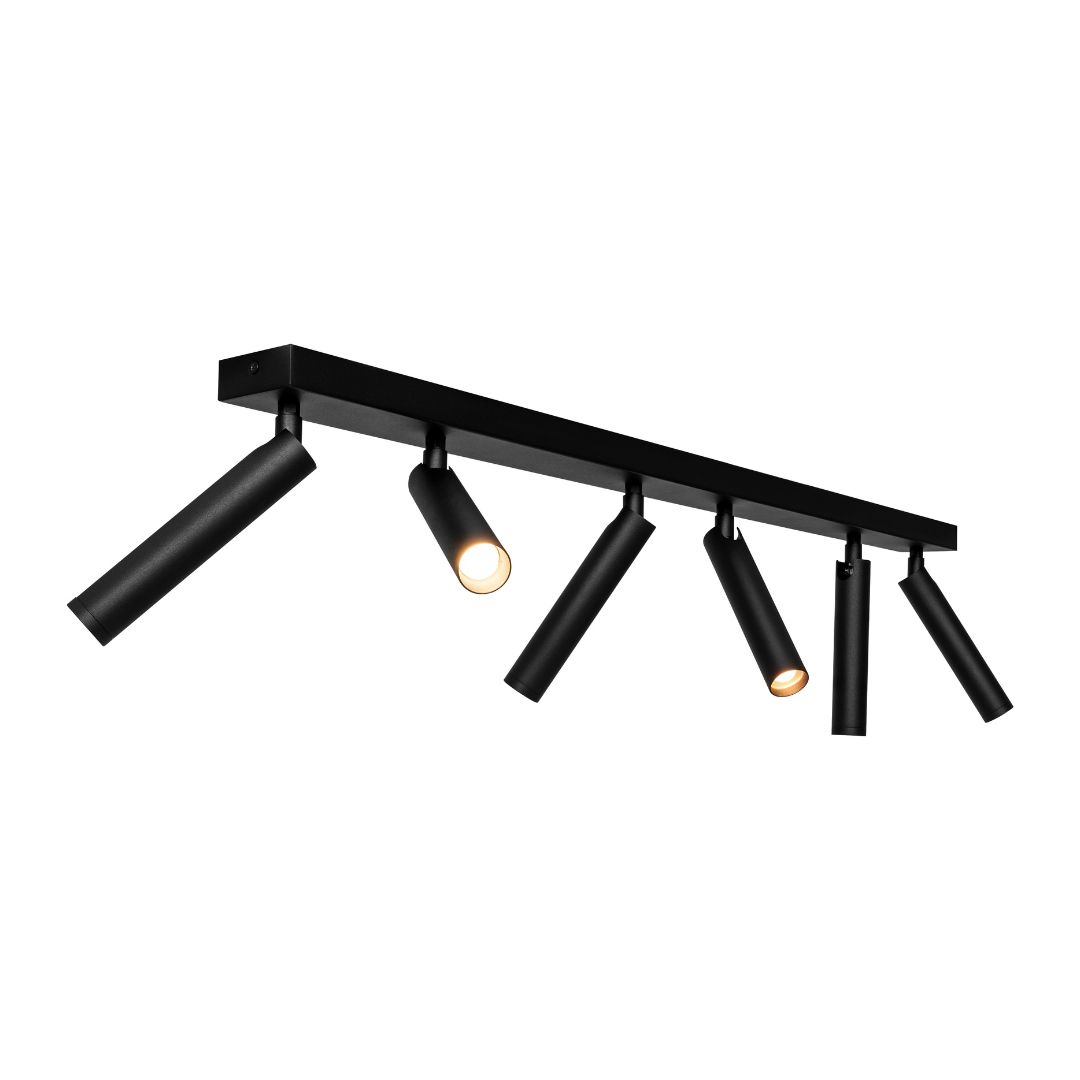 ROLL 6 six-point ceiling lamp black