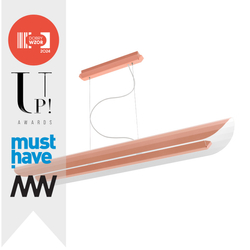 APOLIN 120 cm linear pendant lamp, dusty pink-white