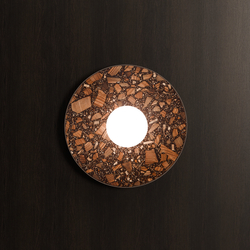 Round wall lamp LEGRA IP44, dark brown