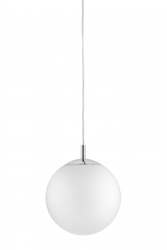 ALUR 2 chrome three-point pendant lamp, white shades
