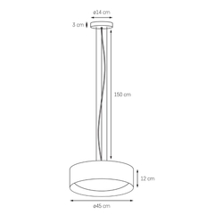 VERO pendant lamp black, 45 cm, black interior
