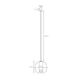 MERIDA BLACK L champagne pendant lamp, 35 cm