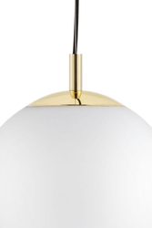Lampa wisząca ALUR L złota, biały klosz, 40 cm