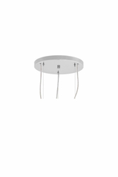 ALUR 2 chrome three-point pendant lamp, white shades