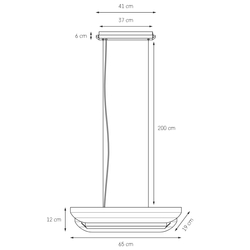 Lampa wisząca liniowa APOLIN 65 cm, kobaltowo-biała
