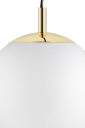 ALUR S gold pendant lamp, white shade, 25 cm