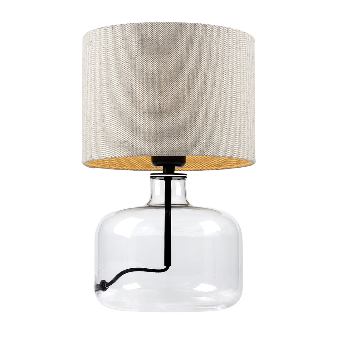 LORA table lamp flax, transparent base