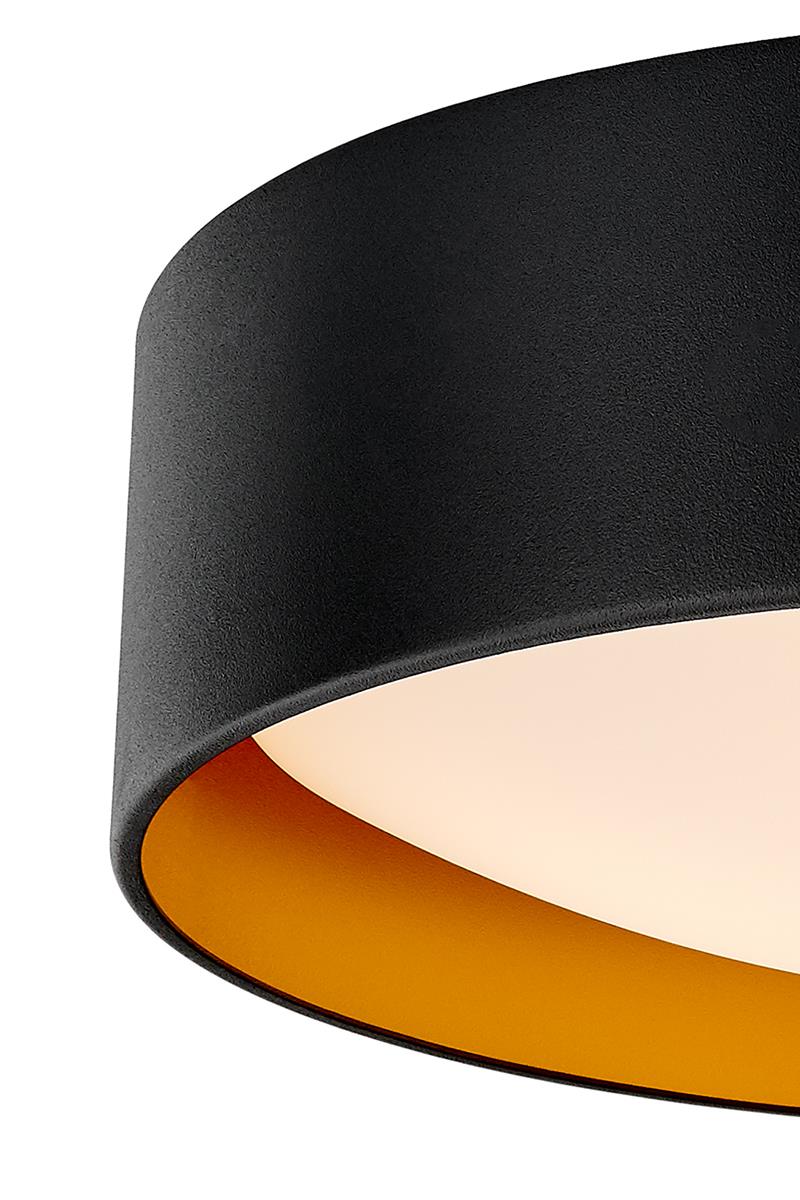 VERO pendant lamp black, 45 cm, gold interior