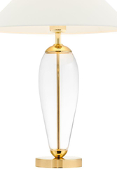 REA GOLD white table lamp with transparent base