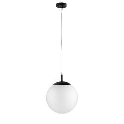Lampa wisząca ALUR S czarna, biały klosz, 25 cm