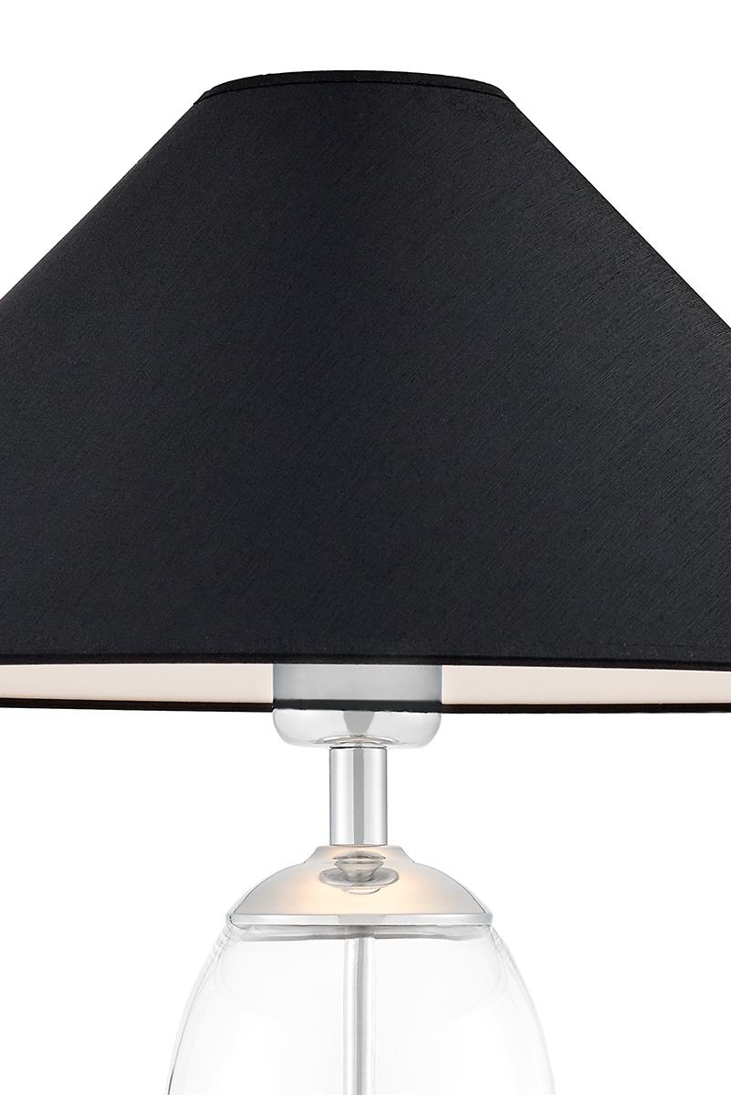 REA SILVER table lamp black, with transparent base