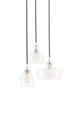 Lampa wisząca trzypunktowa LONGIS CHROM 3 na plafonie