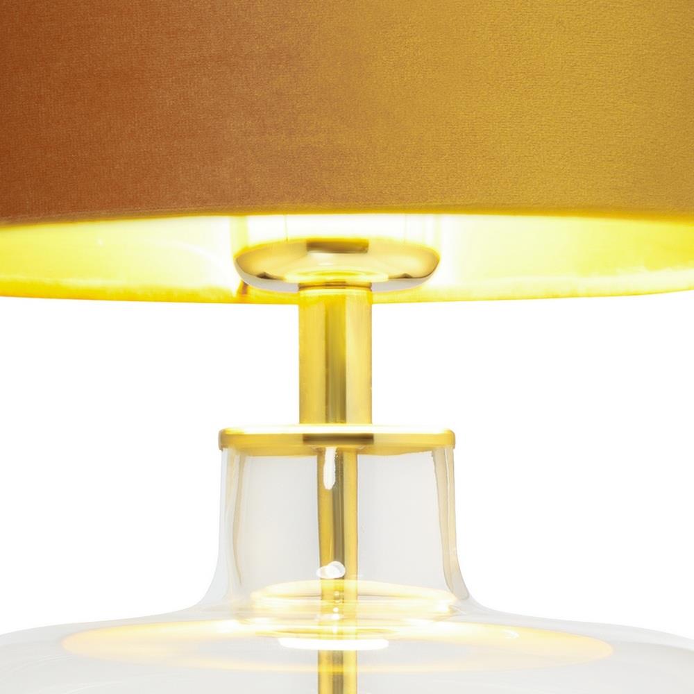 Lampa stołowa LORA złota, transparentna podstawa
