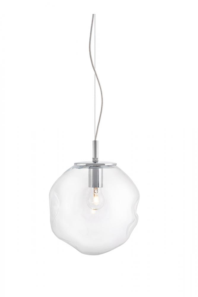 AVIA M transparent pendant lamp, 30 cm, chrome