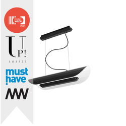 Lampa wisząca liniowa APOLIN 65 cm, czarno-biała