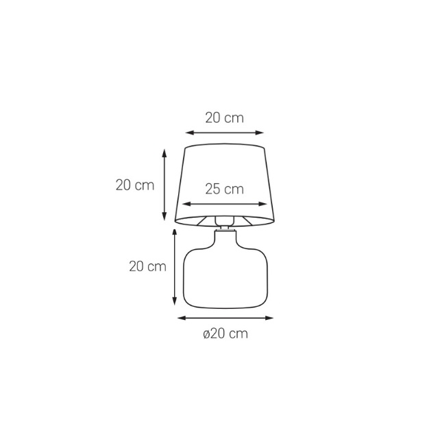 Lampa stołowa GAJA musztardowa, terakota podstawa