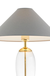 REA GOLD KASPA grey lampshade table lamp, Kaspa
