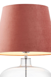 SAWA VELVET table lamp pink, transparent base