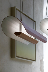 APOLIN 65 cm linear pendant lamp, dusty pink-white