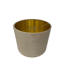 Abażur do lampy stojącej welurowy 25 cm, beżowy