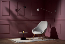 Wall lamp PURO black, on a cantilever, with an on/off switch