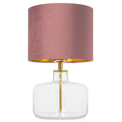 Lampa stołowa LORA różowa, transparentna podstawa
