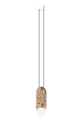 Lampa wisząca owalna LEGRA IP44, kremowa