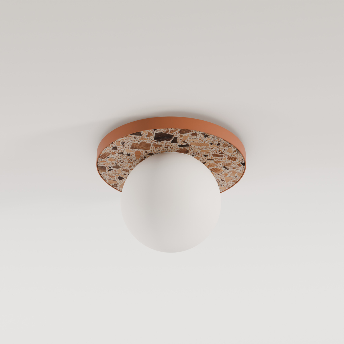 Round wall lamp LEGRA IP44, terracotta