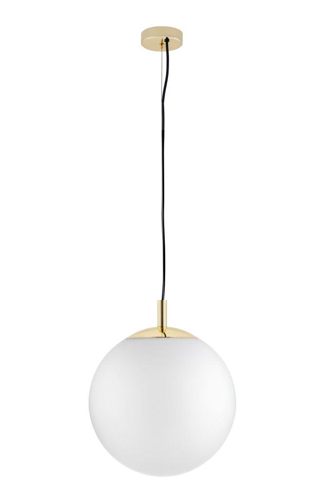 Lampa wisząca ALUR L złota, biały klosz, 40 cm
