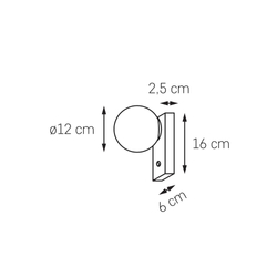 Wall lamp GIGI brass, with switch