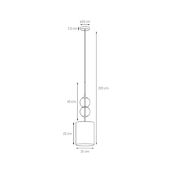 ZOE S pendant lamp black, 20 cm