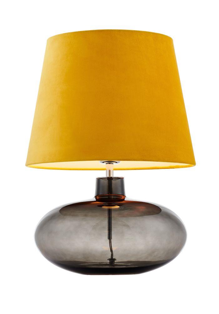 Lampa stołowa SAWA VELVET żółta, przydymiona podstawa